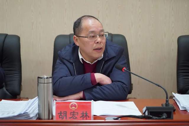 县人大常委会主任胡宏林主持,县人大常委会副主任龙宪周,陈建平,黄