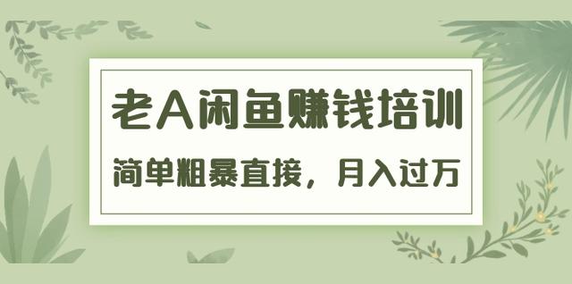 老A《闲鱼赚钱培训》简单粗暴直接，月入过万真正的闲鱼战术实课（51节课）