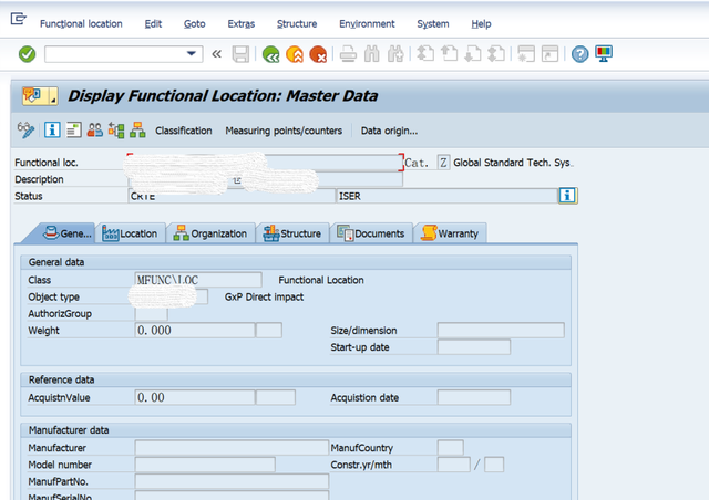 SAP PM 入門系列 - IL03顯示Function Location主資料