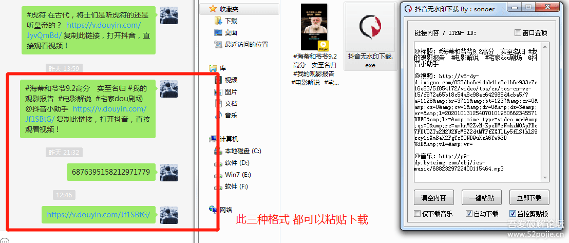 PC版抖音无水印下载软件 单文件版-QQ前线乐园