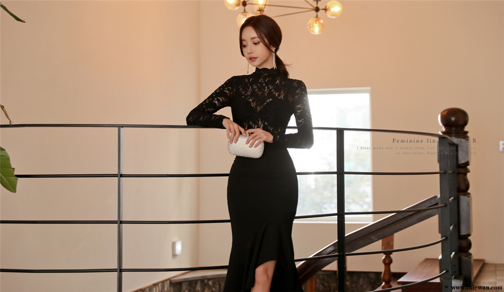 孙允珠丨冷杉冬叶满版古典宫廷镂花裙