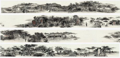 画家杨明学百米长卷《普陀圣境图》局部画家杨明学百米长卷《普陀圣境