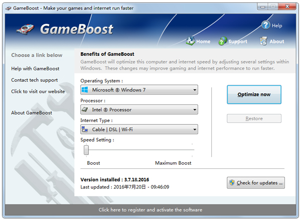 游戏优化工具 GameBoost v3.7.18.2016 免费英文绿色版下载-劳模下载