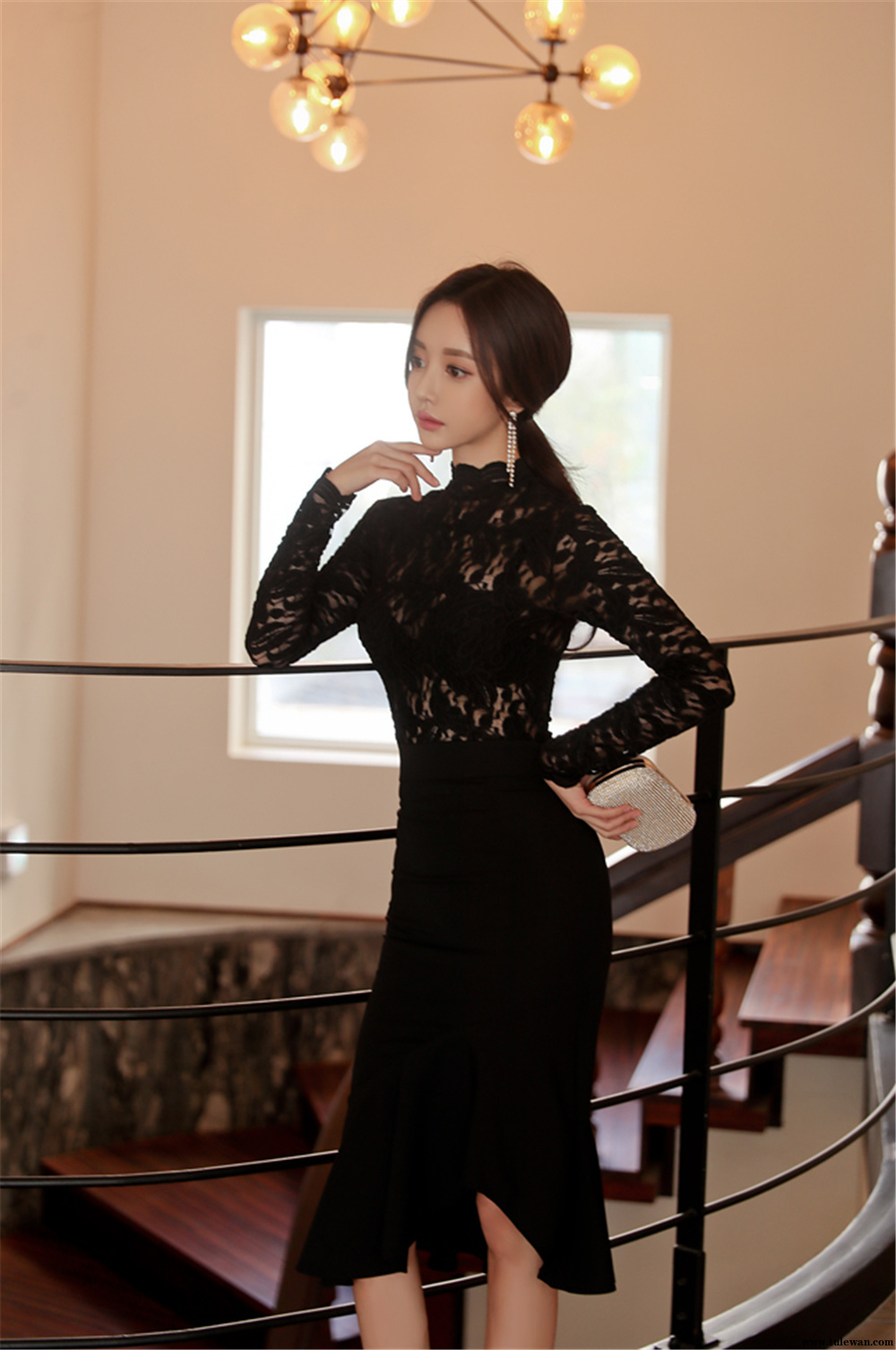 孙允珠丨冷杉冬叶满版古典宫廷镂花裙