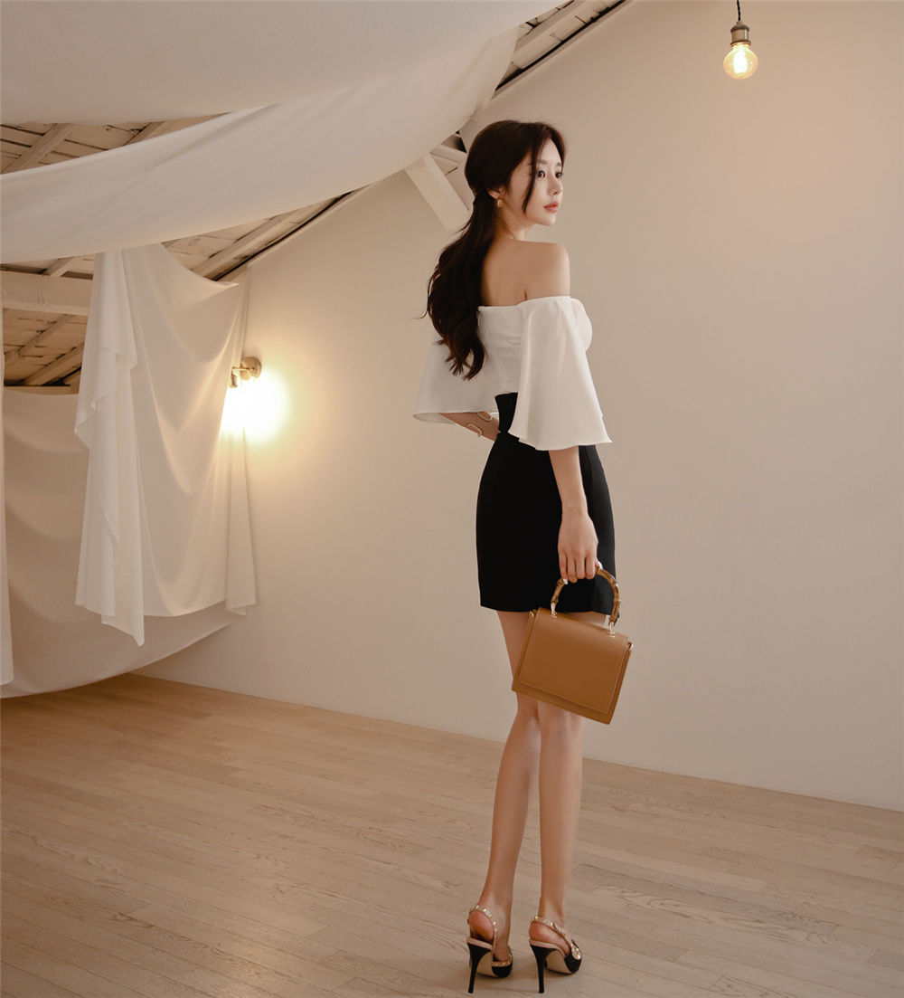 孙允珠丨秋雅莲子银杏花扇氤氲露肩裙